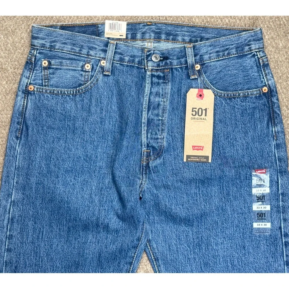 Levi's 501xx Men's Straight Leg Button Fly 5 Pocket Denim‎ Jeans Size 33x30